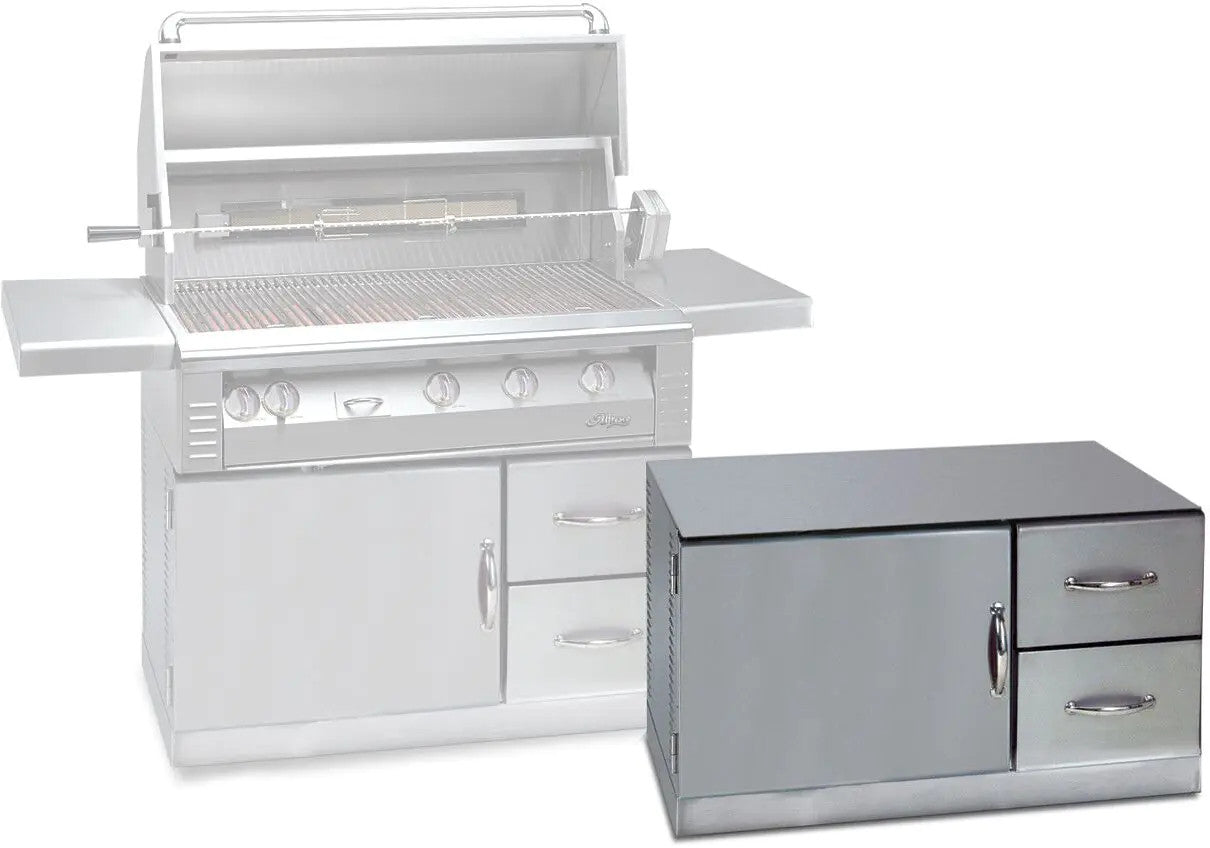 Alfresco Built-In Double Doors 42'' Cart Grill - Luminous Orange-Gloss
