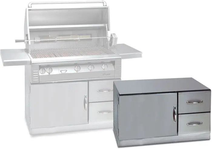 Alfresco Built-In Double Doors 42'' Cart Grill - Light Green-Gloss