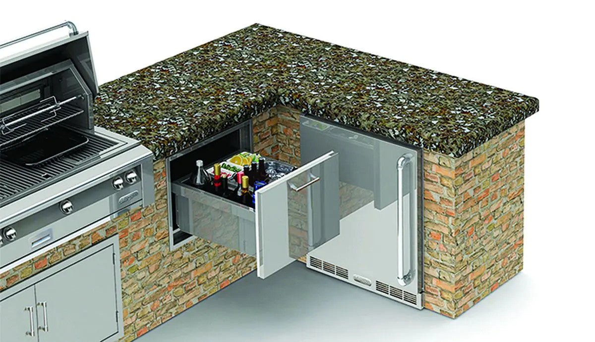 Alfresco Under Counter Beverage and Ice Center - Ultramarine Blue-Gloss - AXE-ID-S5002