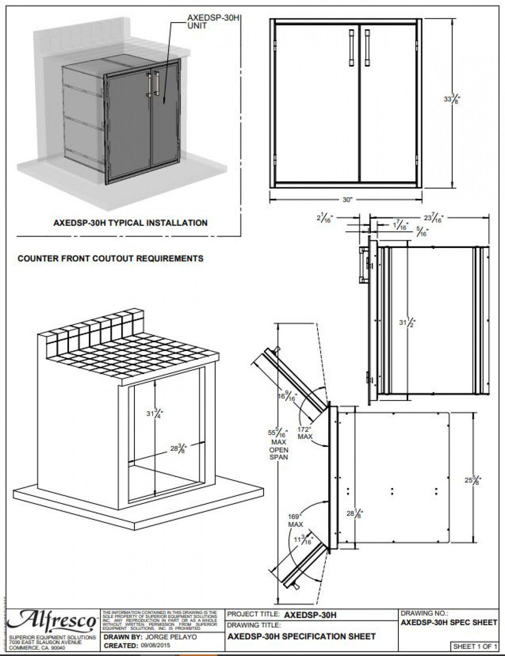 Alfresco - 30" High Profile Unit (33" High) Pantry