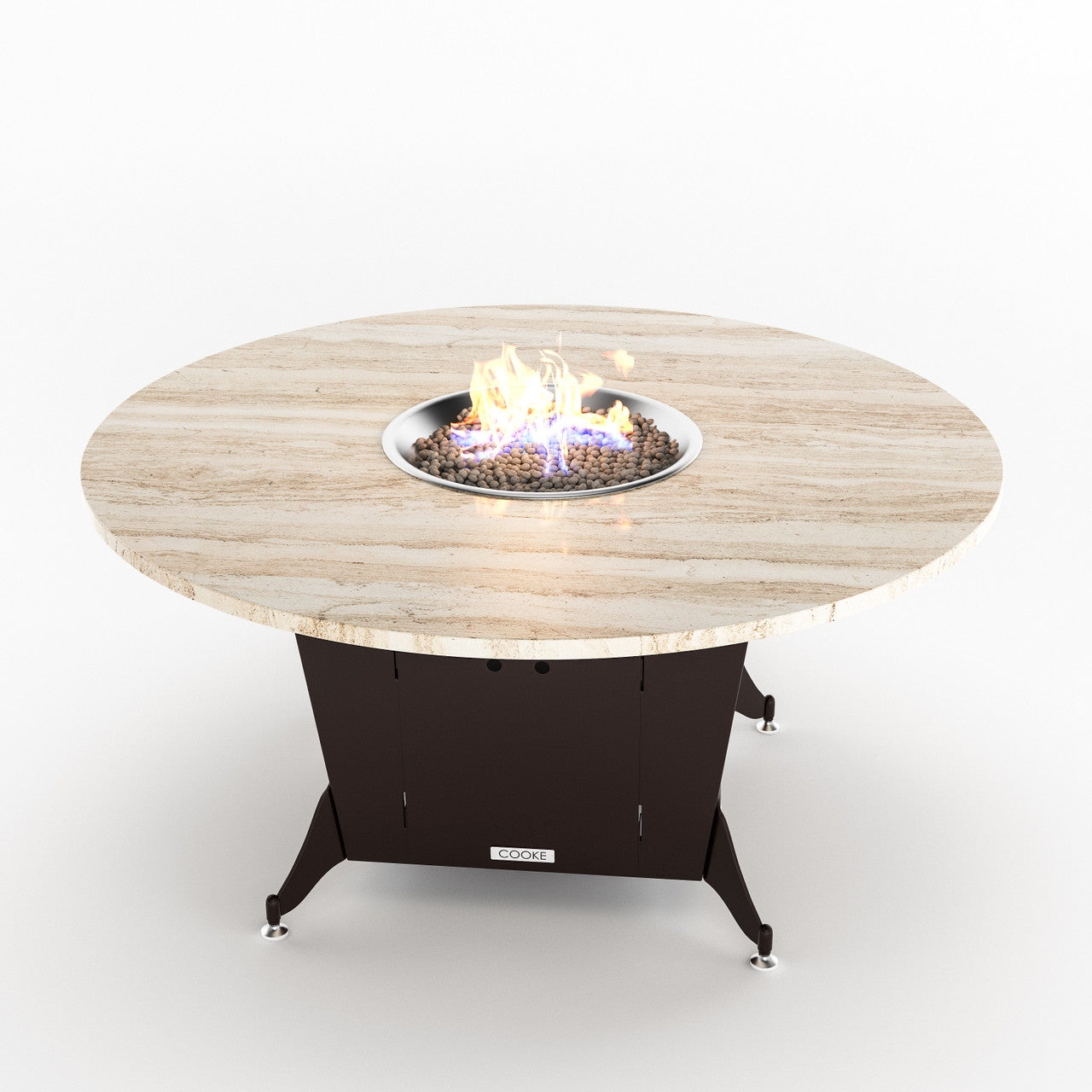 COOKE Bishop Dining Height Fire Pit Table 60" DIA  x30" H