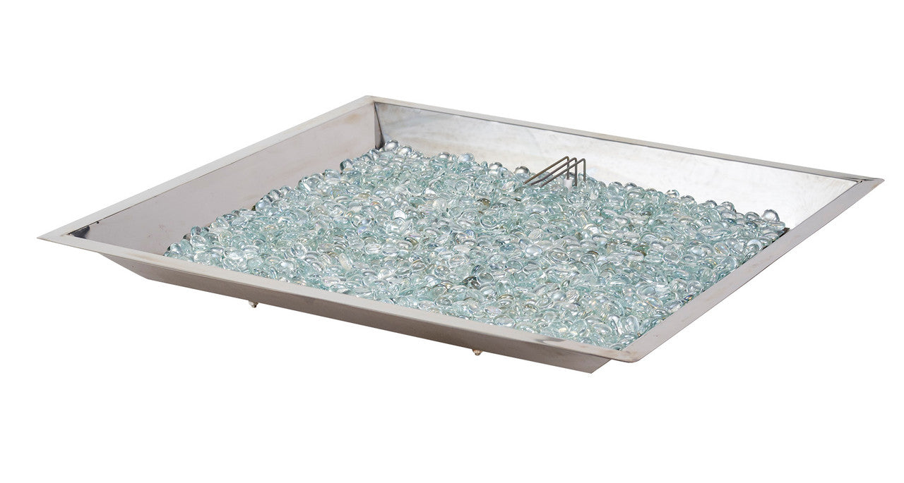 Outdoor Greatroom - 24" x 24" Square Crystal Fire Burner