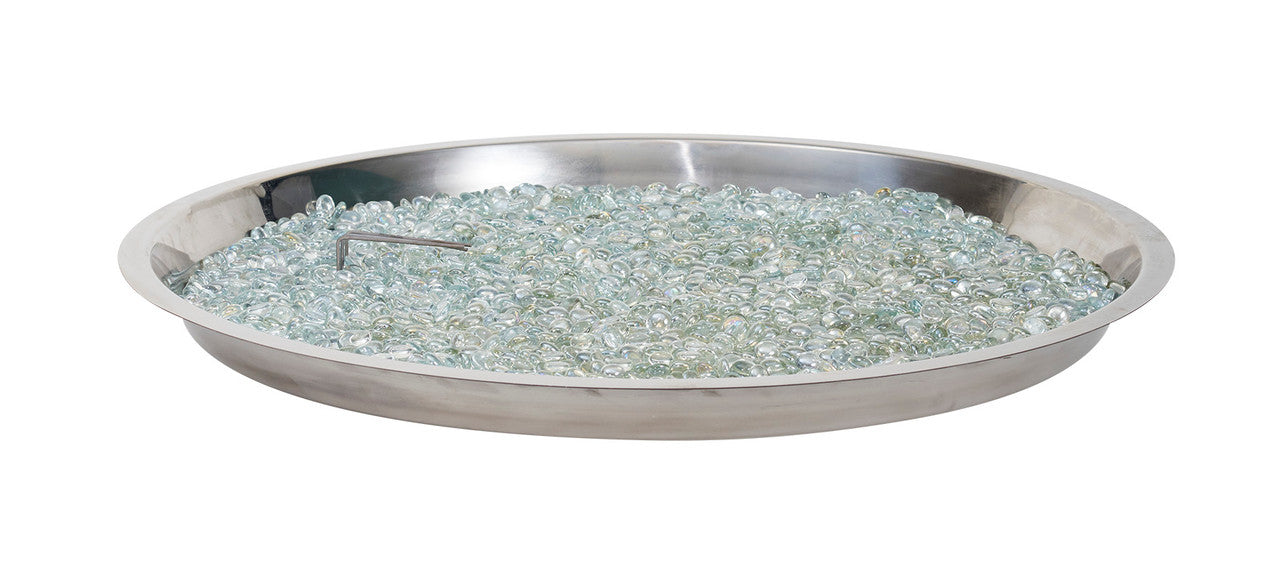Outdoor Greatroom - 30" Round Crystal Fire Burner with Diamond Crystal Fire Gems