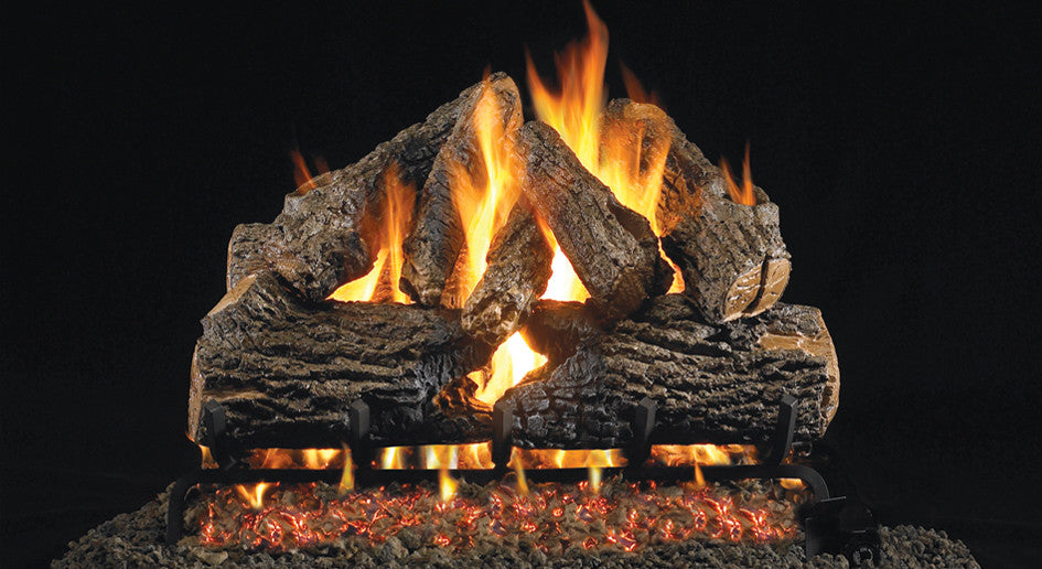 American Fyre Designs - Charred Oak (Vented) Log Sets for Fireplaces - Size 24"