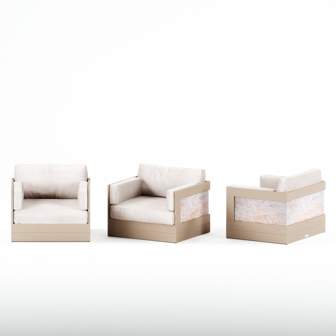 Salt Cushion, Beige Frame, Kashmire Cream Granite Sides
