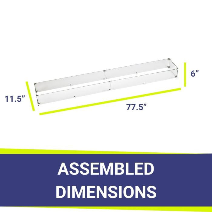 American Fire Glass  72" x 6" Stainless Steel Linear Channel Drop-In Pan with AWEIS System - Bundle