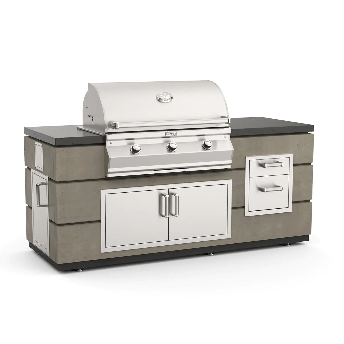 Fire Magic - 31” x 82” Contemporary Island w/ Double Drawer Cut-out - Complete Set