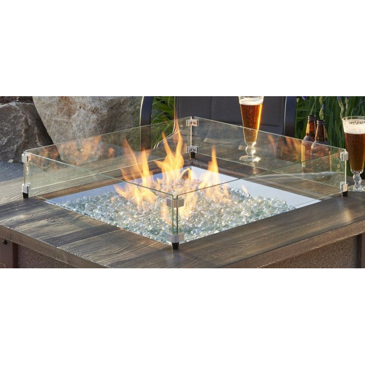Outdoor Greatroom - 16" x 16" Square Glass Wind Guard