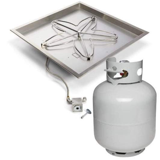 HPC Fire 30" Square Bowl Fire Pit Insert MLFPK30SQBL-FLEX-LP-ST