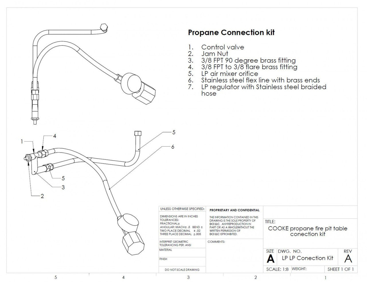 COOKE Fire Pit Table Replacement Valve