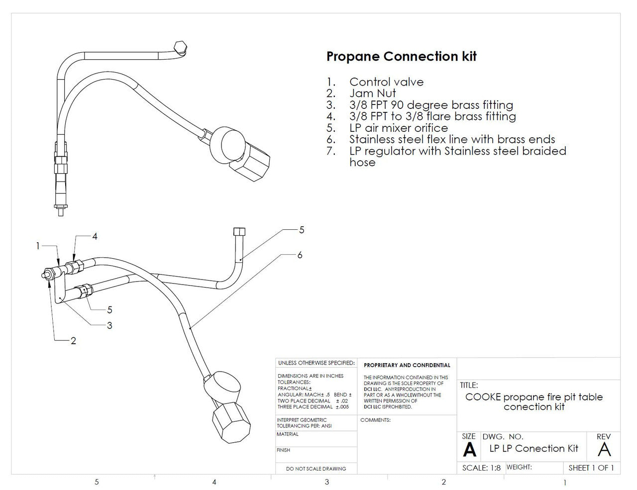 COOKE LP Gas Connection Kit