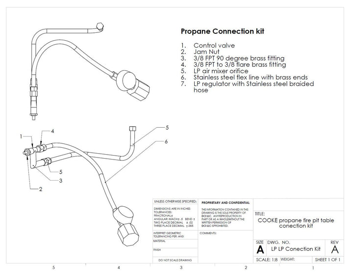 COOKE LP Gas Connection Kit
