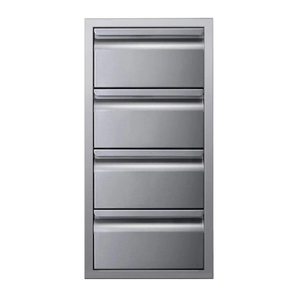 Memphis Grills 15" Stainless Steel Quadruple Access Drawer with Soft Close