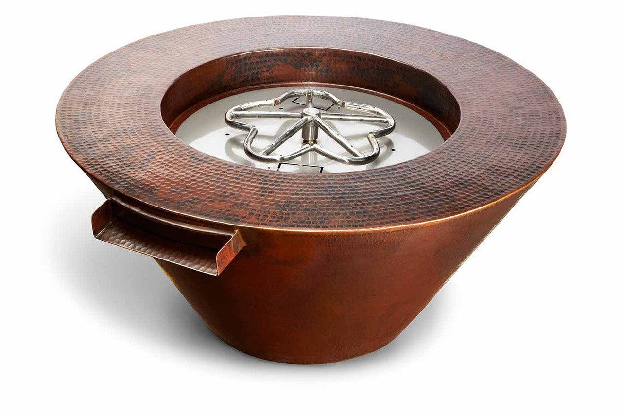 Hearth Products Controls - Mesa Copper Round Fire & Water Bowl - 32" Diameter x 15" H - Electronic Ignition