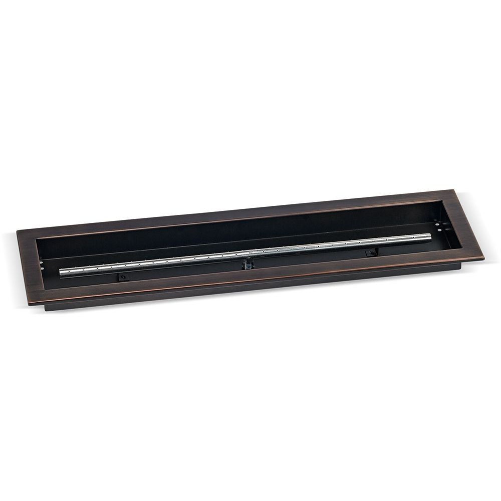American Fire Glass Linear Oil Rubbed Bronze Drop-in Pan with Burner - OB-LCB-30