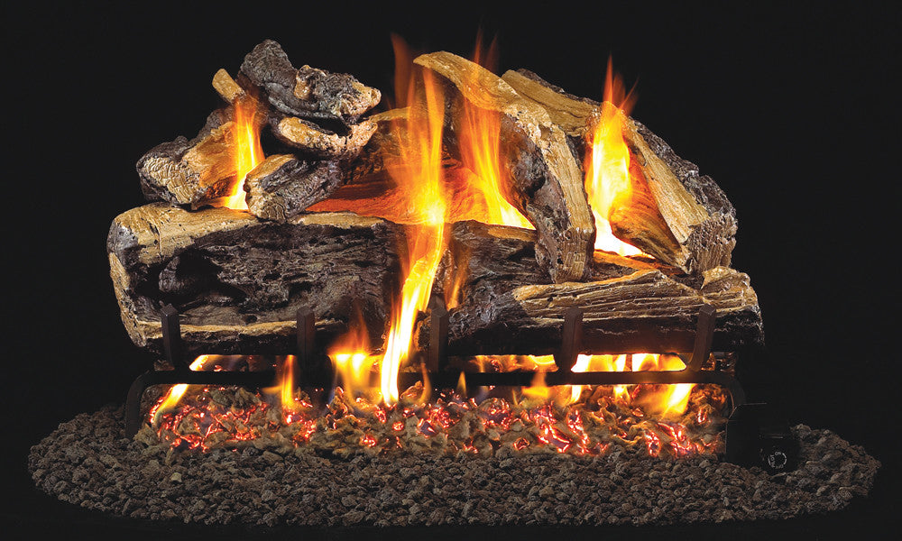 Real Fyre - Charred Rugged Split Oak Hearth Kit