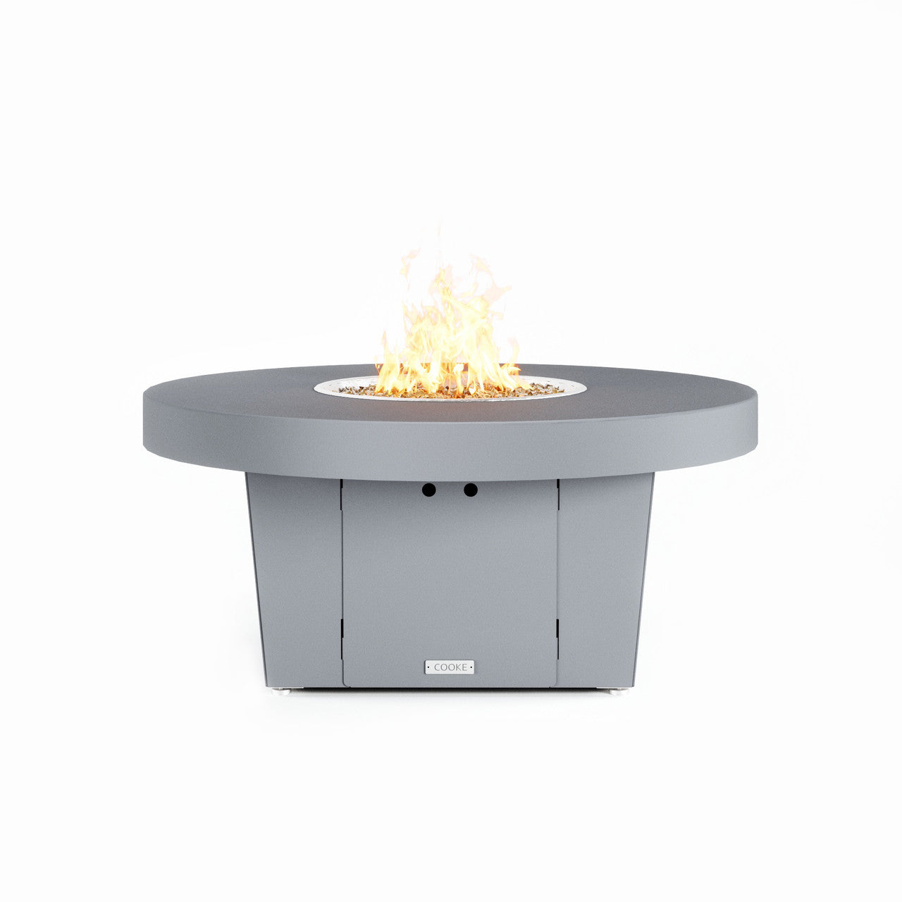 Parkway round fire pit table with aluminum top