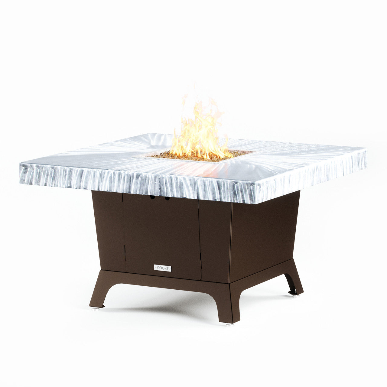 COOKE Parkway Fire Pit Table 48" x 48" x 30" - Aluminum Top