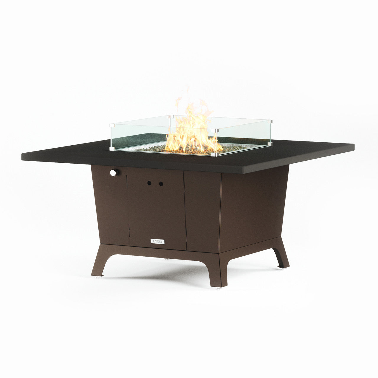 COOKE Parkway Fire Pit Table 56" x 56" x 30"  - Aluminum Top