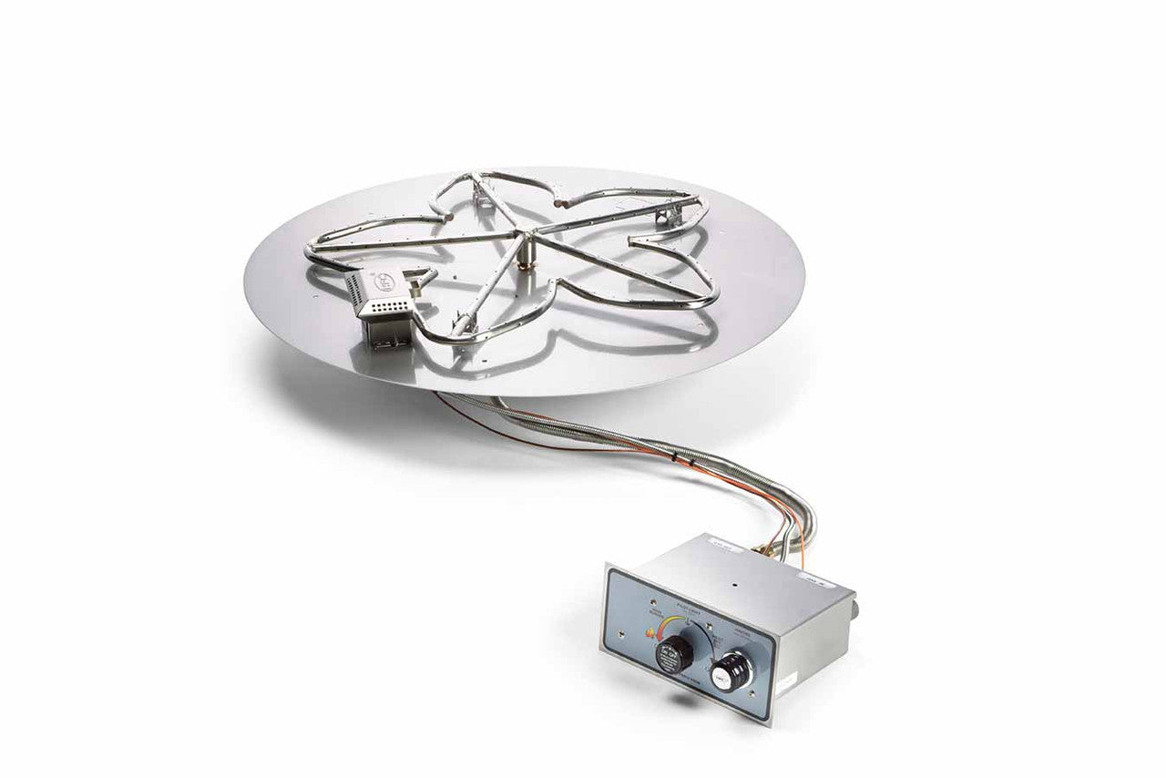 Hearth Products Controls - 24" Round Flat Pan Insert with Penta Burner - Push Button Ignition