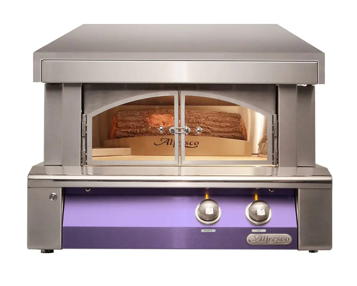 Alfresco 30-Inch Built-In Propane Outdoor Pizza Oven Plus - Blue Lilac-Gloss