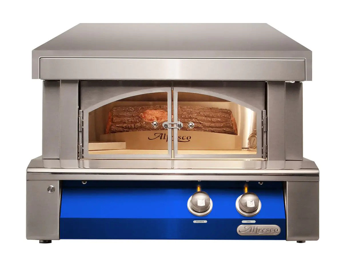 Alfresco 30-Inch Built-In Propane Outdoor Pizza Oven Plus - Ultramarine Blue-Gloss