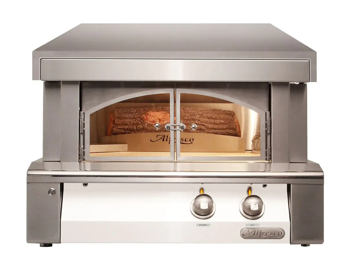 Alfresco 30-Inch Built-In Propane Outdoor Pizza Oven Plus - Signal White-Matte