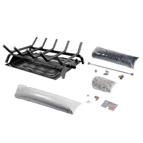 Rasmussen -Dual-Sided Embers Pan Burner with Grate: Radiant Fireplace Elegance