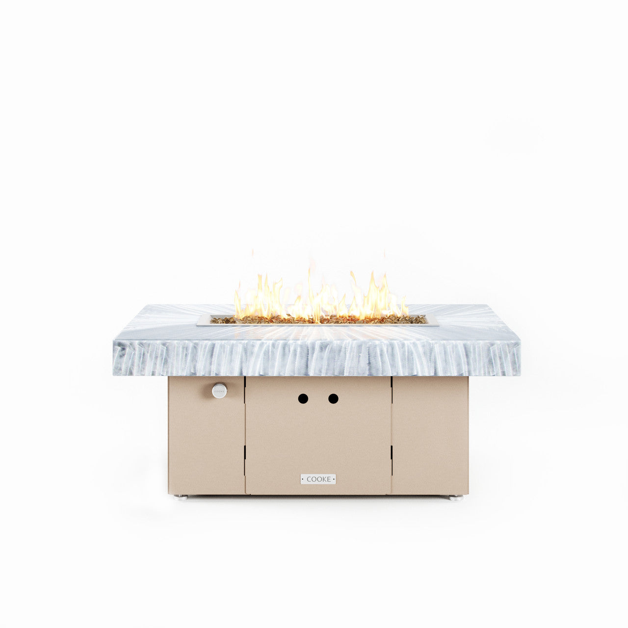 COOKE Santa Barbara Fire Pit Table 40" x 30" x 17" - Aluminum Top