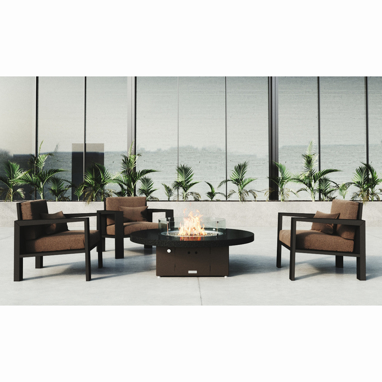 COOKE Santa Barbara Fire Pit Table 55" Diameter x 17" - Stone Top