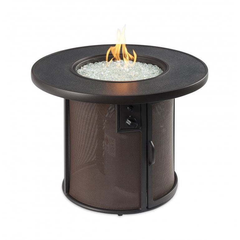 Outdoor Greatroom - Brown Stonefire Round Gas Fire Pit Table