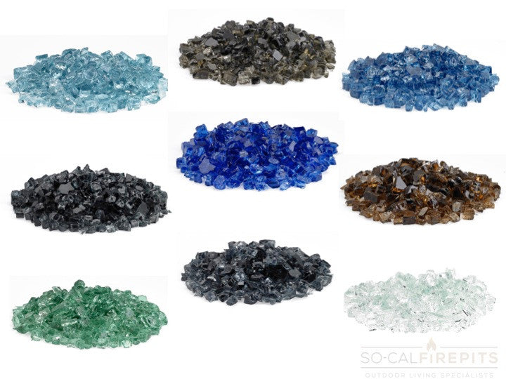 American Fire Glass - 1/2" Classic Fire Glass- Multiple Color Options -10 lbs