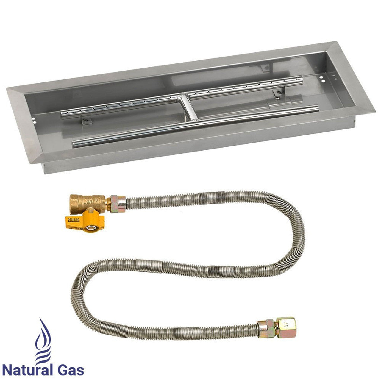 American Fire Glass 24" x 8" Rectangular Drop-In Pan with Match Light Kit