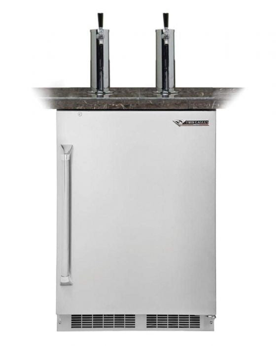 Twin Eagles Built-In Twin Tap Beer Keg Dispenser, 24x34.75-Inch