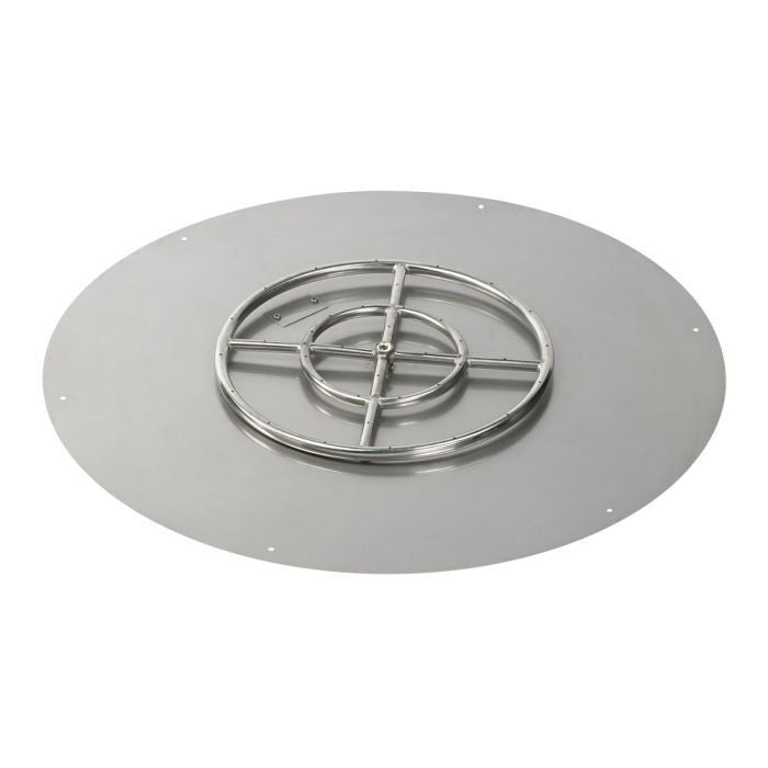 American Fire Glass 36" Round Stainless Steel Flat Pan with Spark Ignition Kit