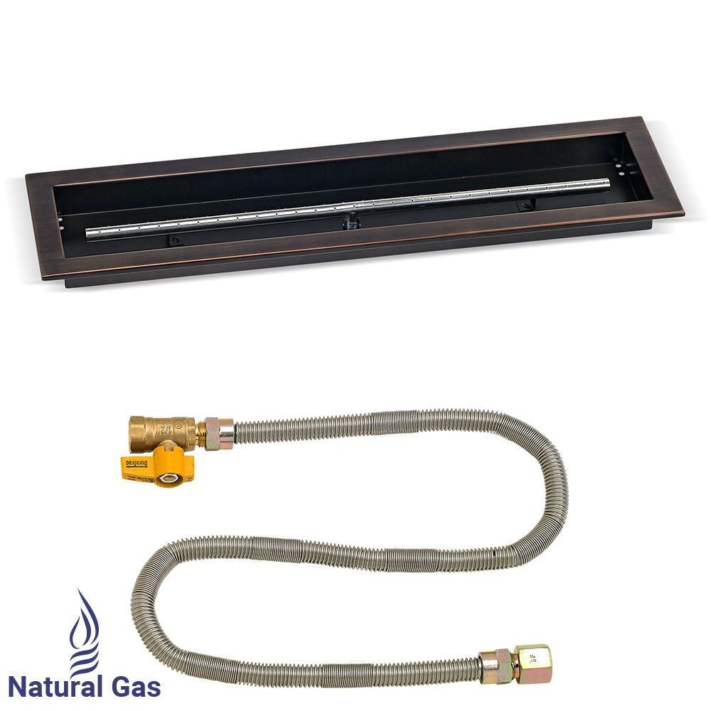 American Fire Glass OB-LCBMKIT-Config Match Light Fire Pit Kits Oil Rubbed Bronze Linear Bowl Pans
