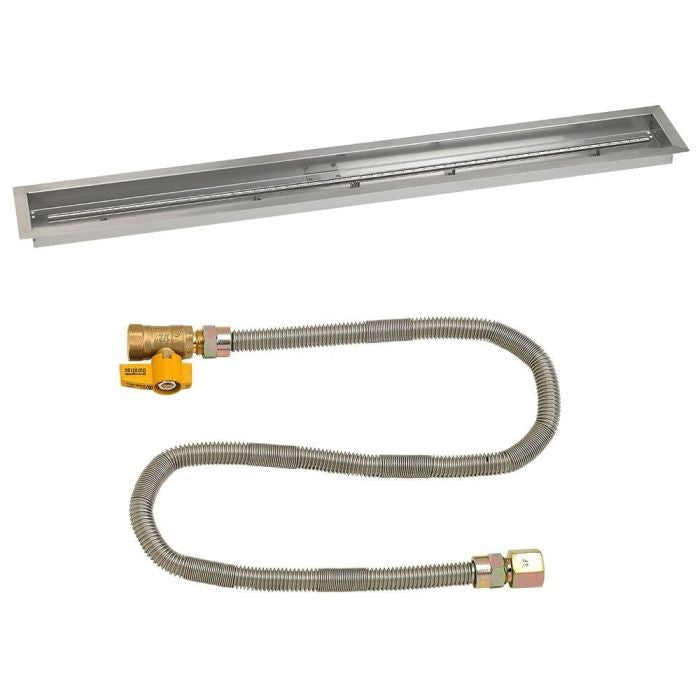 American Fire Glass 60"x 6" Linear Stainless Steel Drop-In Pan with Match Light Kit