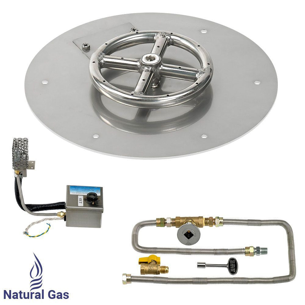 American Fire Glass 12" Round Stainless Steel Flat Pan with AWEIS System