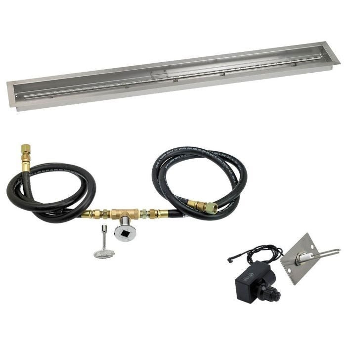 American Fire Glass 60"x 6" Linear Stainless Steel Drop-In Pan with Spark Ignition Kit