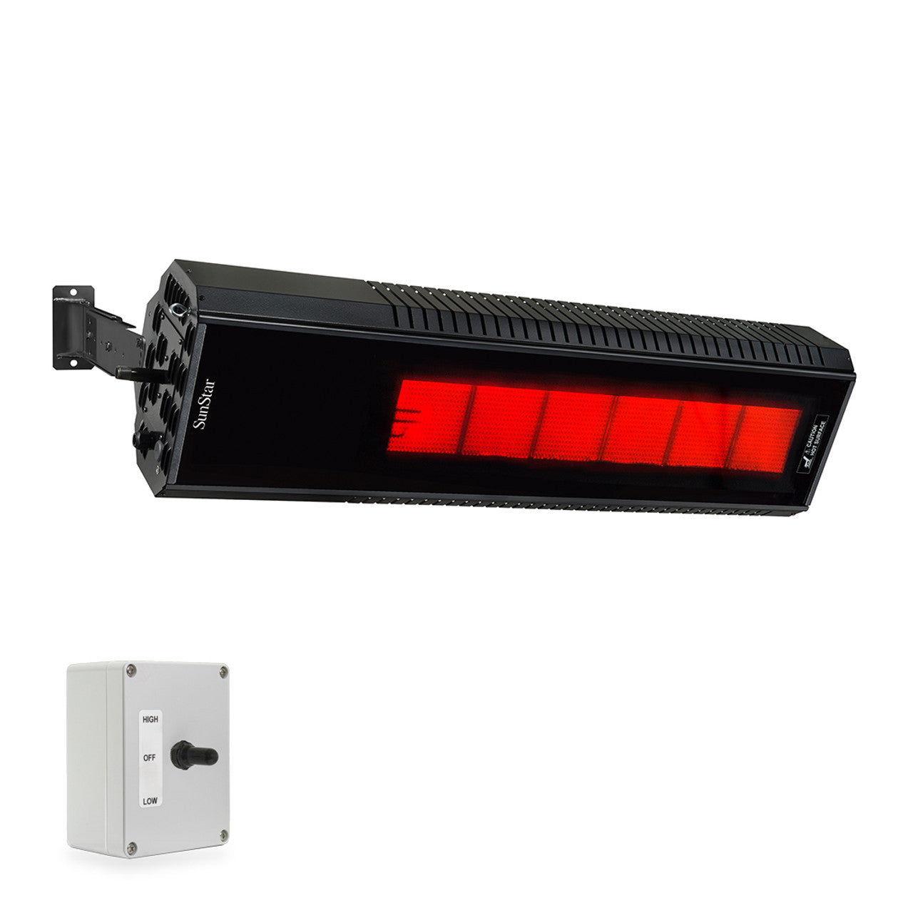 Sunstar SGL Series 48" Two-stage 50,000 Btu Natural Gas Infrared Patio Heater With Adjustable Mounting Kit