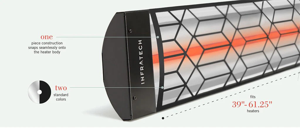 Infratech CD6024BL2 Dual Element Heater with Black Craftsman Motif