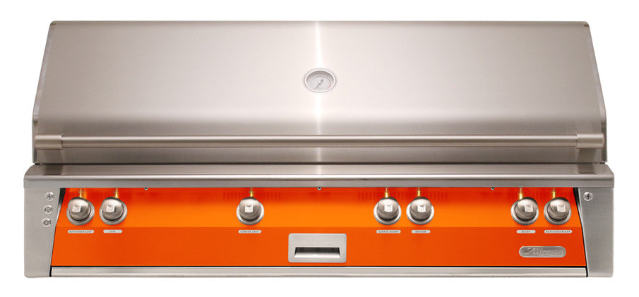Alfresco - 56" ALXE Luxury Grill - Built-In - 3 Burner, Rotis, Smoker, SearZone™ - Luminous Orange