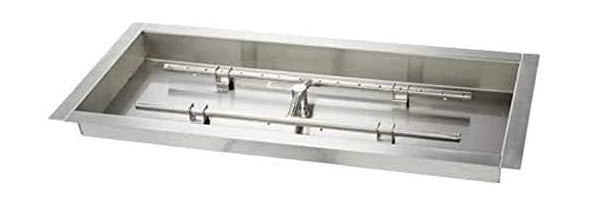 HPC Fire Rectangular Gas Fire Pit Insert TOR-66X16SS-H