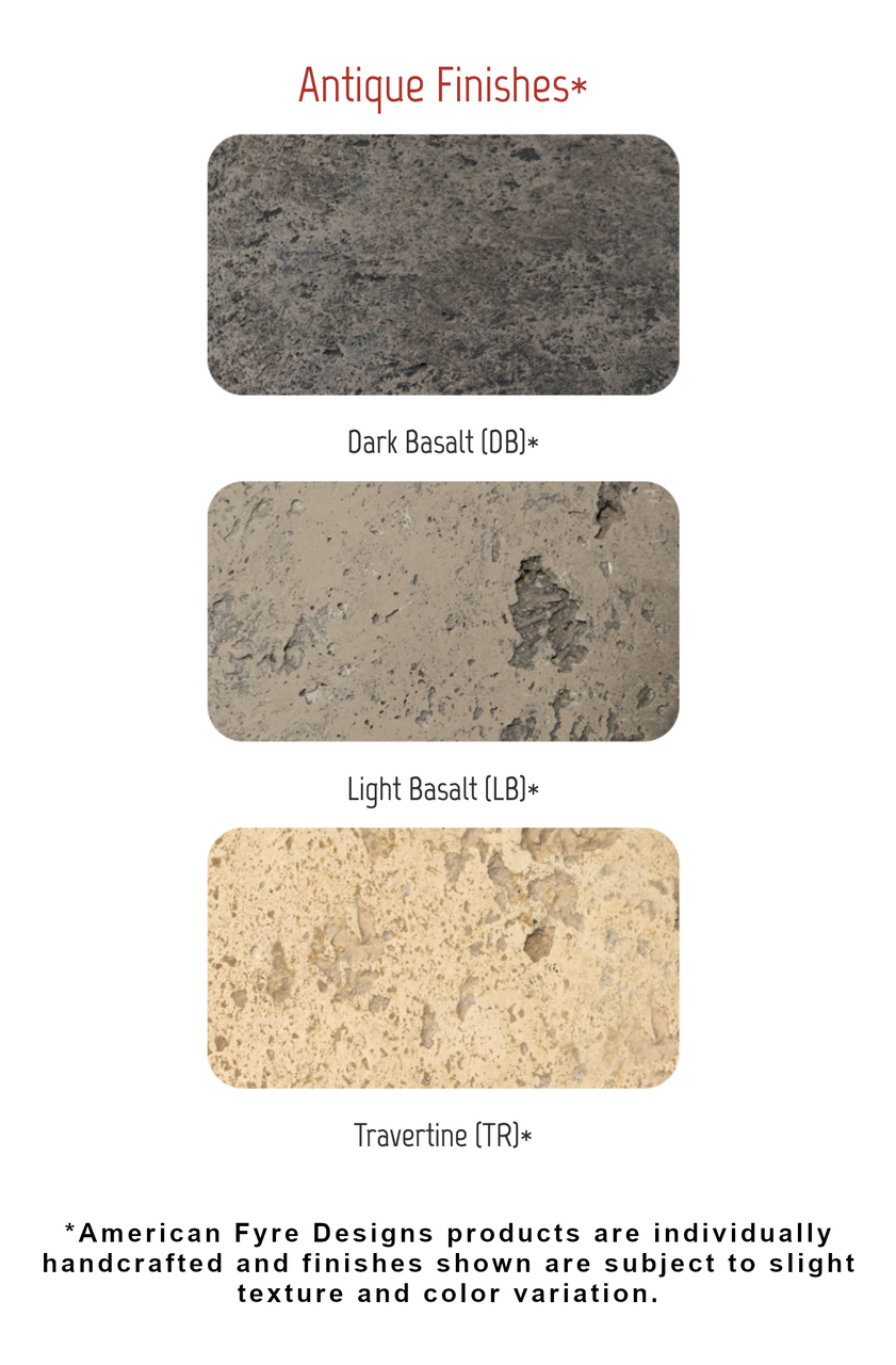 American Fyre Designs - Louvre Rectangle Fire Pit - Antique colors