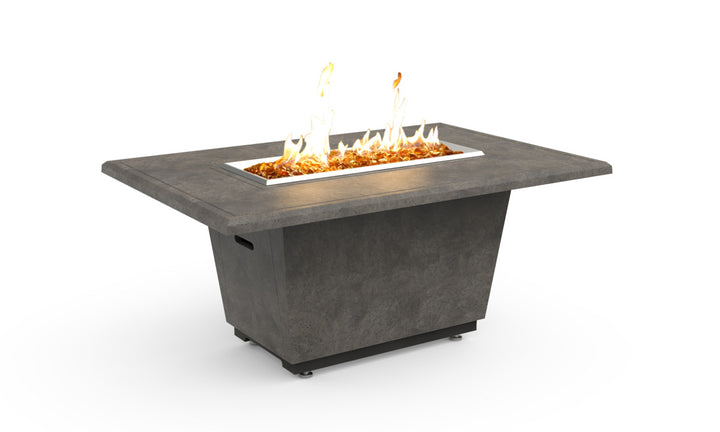 American Fyre Designs - Cosmopolitan Rectangle - Chat Height Firetable - Dark Basalt color