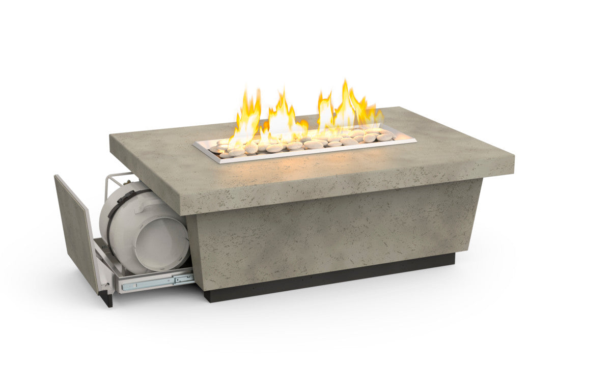American Fyre Designs - Contempo LP Select - Lounge Height Firetable - Light Basalt color