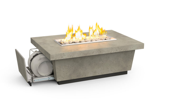 American Fyre Designs - Contempo LP Select - Lounge Height Firetable - Light Basalt color