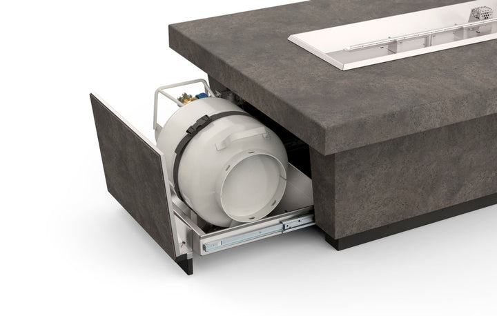 American Fyre Designs - Contempo LP Select - Lounge Height Firetable - Drawer detail