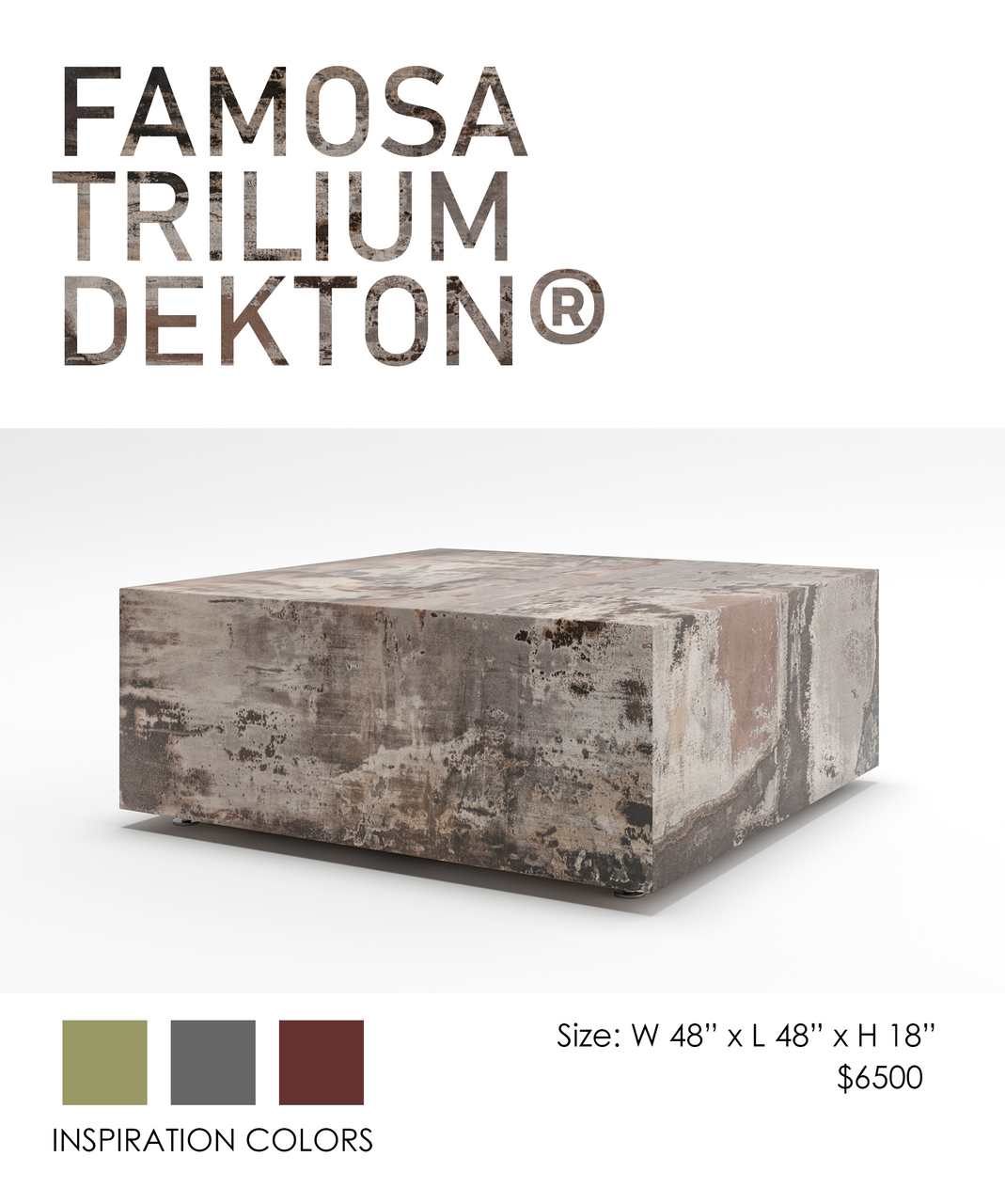 COOKE Famosa - Square Table - Dekton Trilium