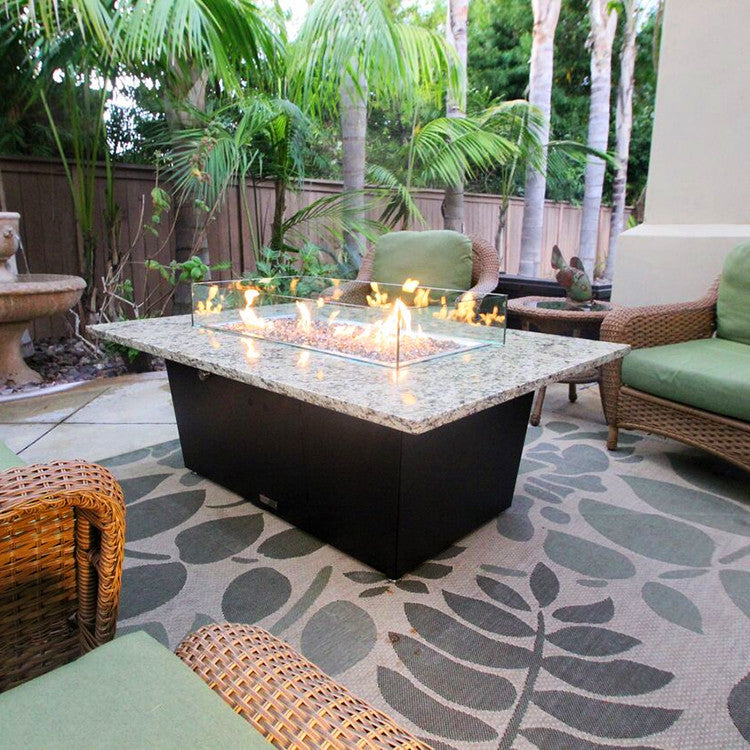 COOKE Newport Fire Pit Table 60" x 42" x 21" - Stone Top